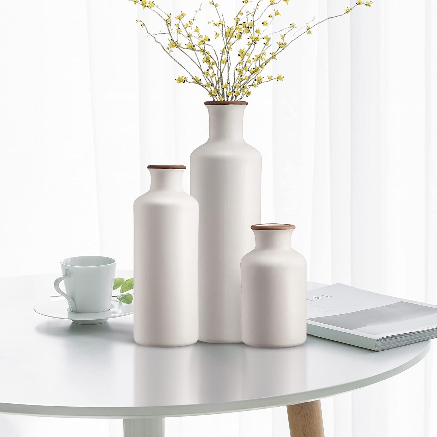 Vintage Roman White Vase - Set of 3
